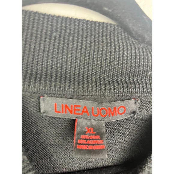 Linea Uomo, Men's v neck sweater, black, wool blend, sweater, size XL - Picture 6 of 6